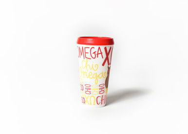 coton colors chi omega word collage flare tumbler with lid