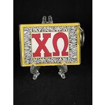 m. lynne designs chi omega zebra keychain