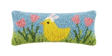 available at m. lynne designs Chick with Bunny Ears Pillow
