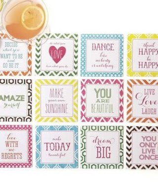 available at m. lynne designs Chit Chat Paper Coasters, Set of 12
