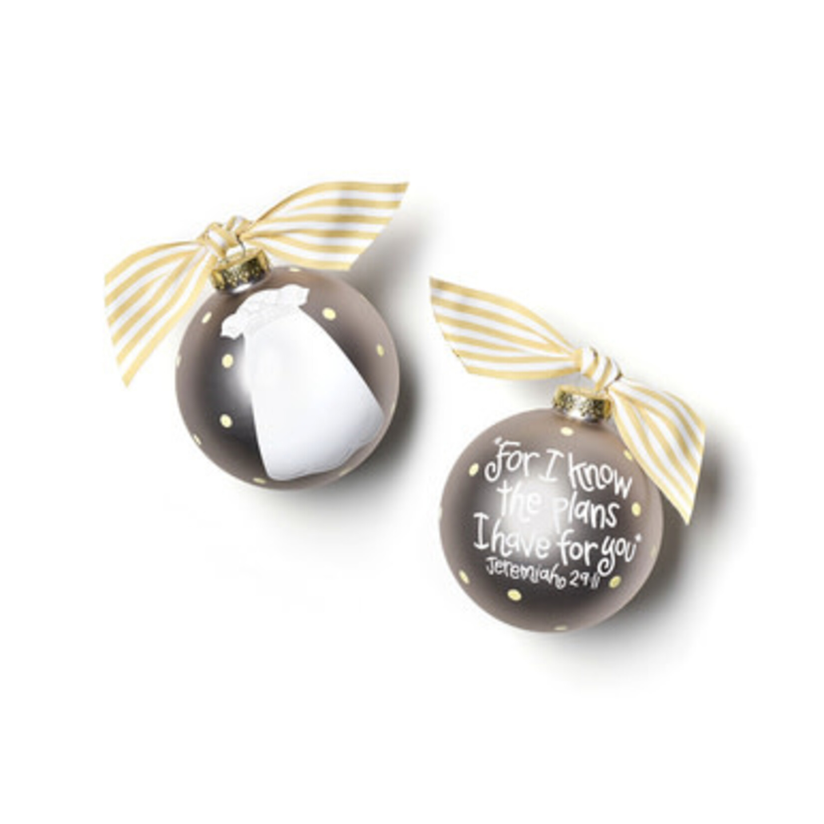 coton colors christening gown glass ornament