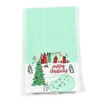 coton colors christmas in the village town medium hand towel