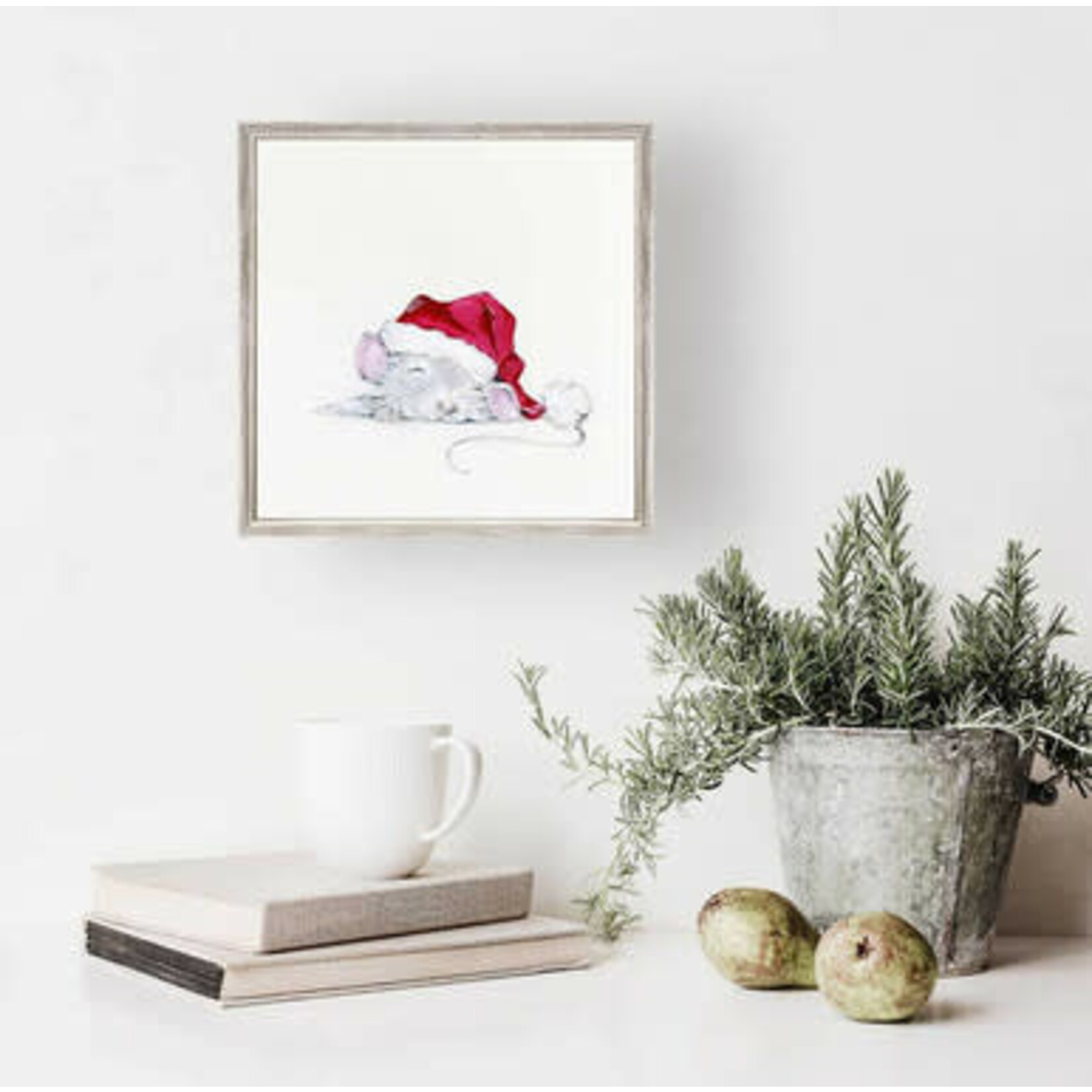 m. lynne designs christmas mouse framed canvas