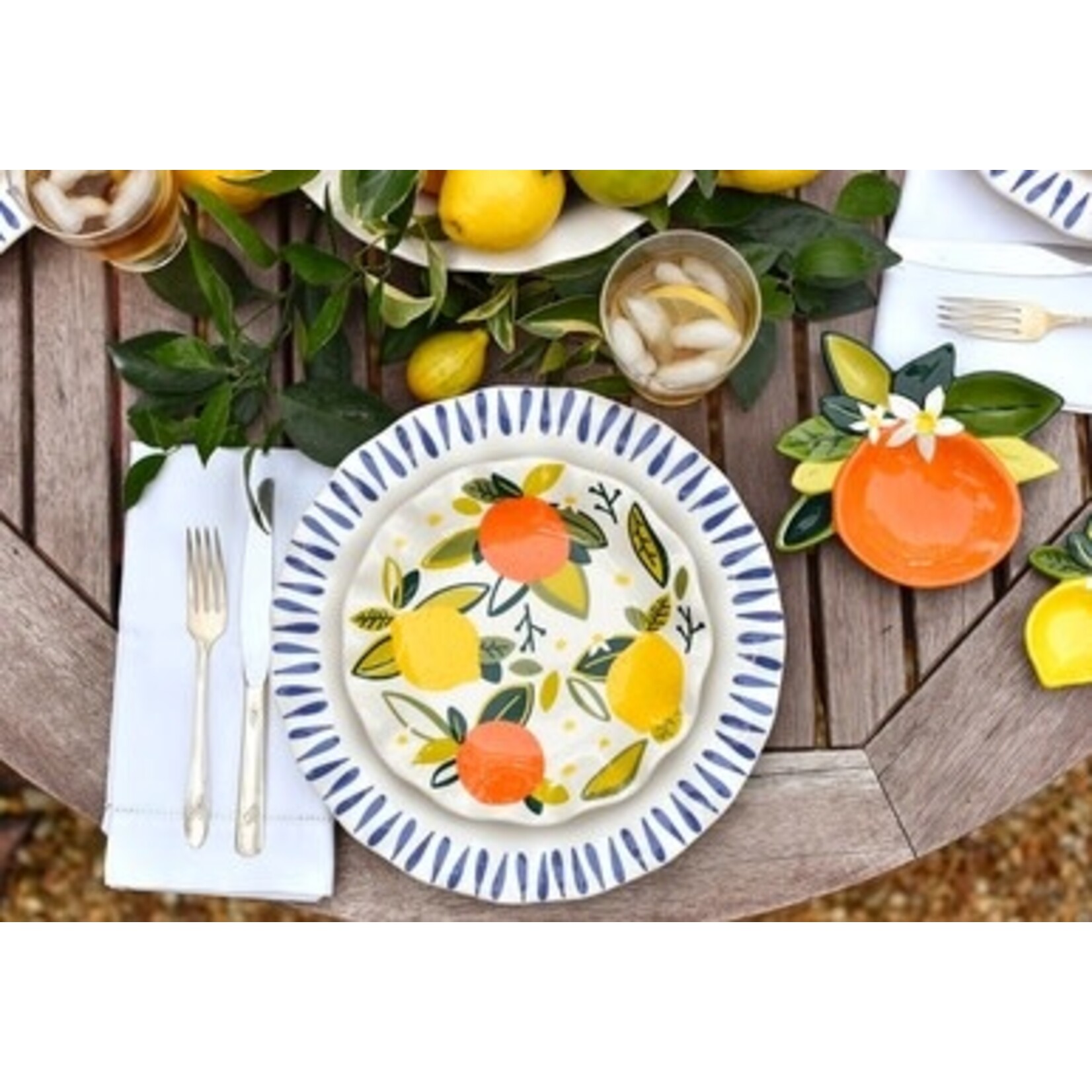 coton colors citrus ruffle salad plate