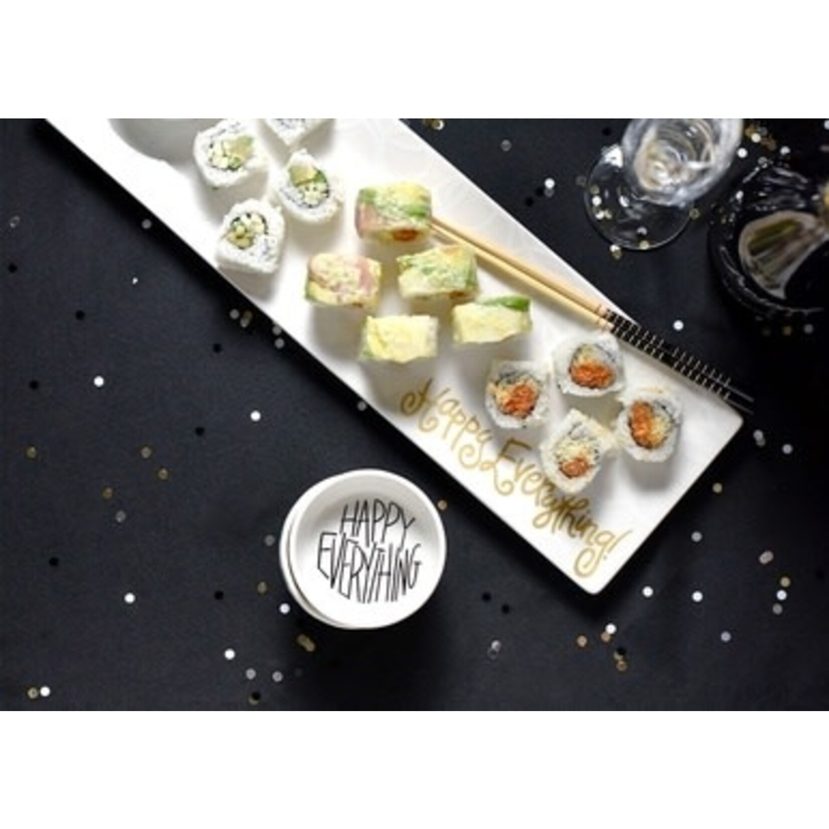 happy everything cobble stripe dipping bowl
