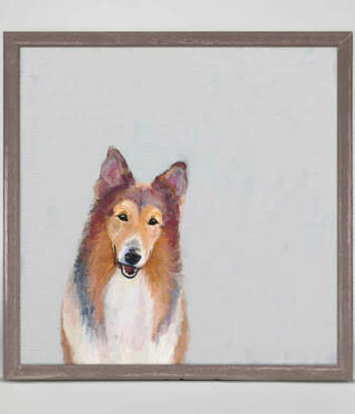 available at m. lynne designs collie framed canvas