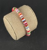Colorful Disc Bracelet with Pink, Shells and Tassle