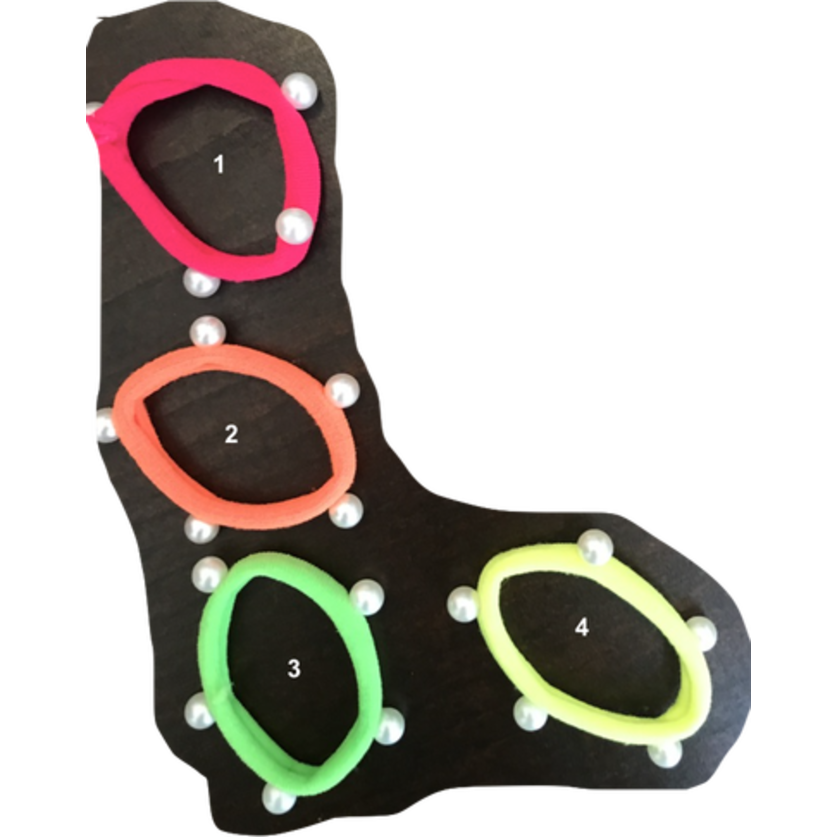 m. lynne designs colorful pearl scrunchie