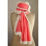 natural life coral and cream scarf