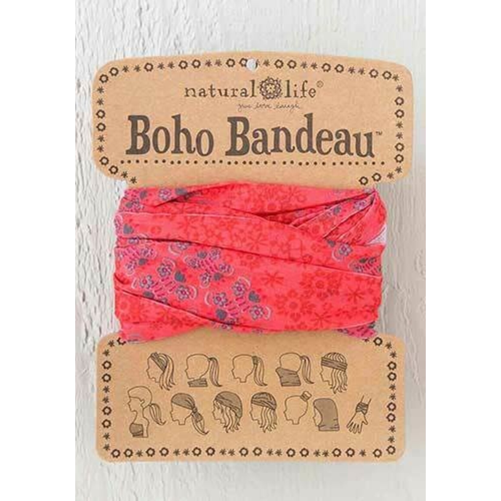 natural life coral grey garland boho bandeau