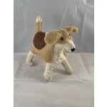 m. lynne designs cream, tan & brown felted wool dog ornament