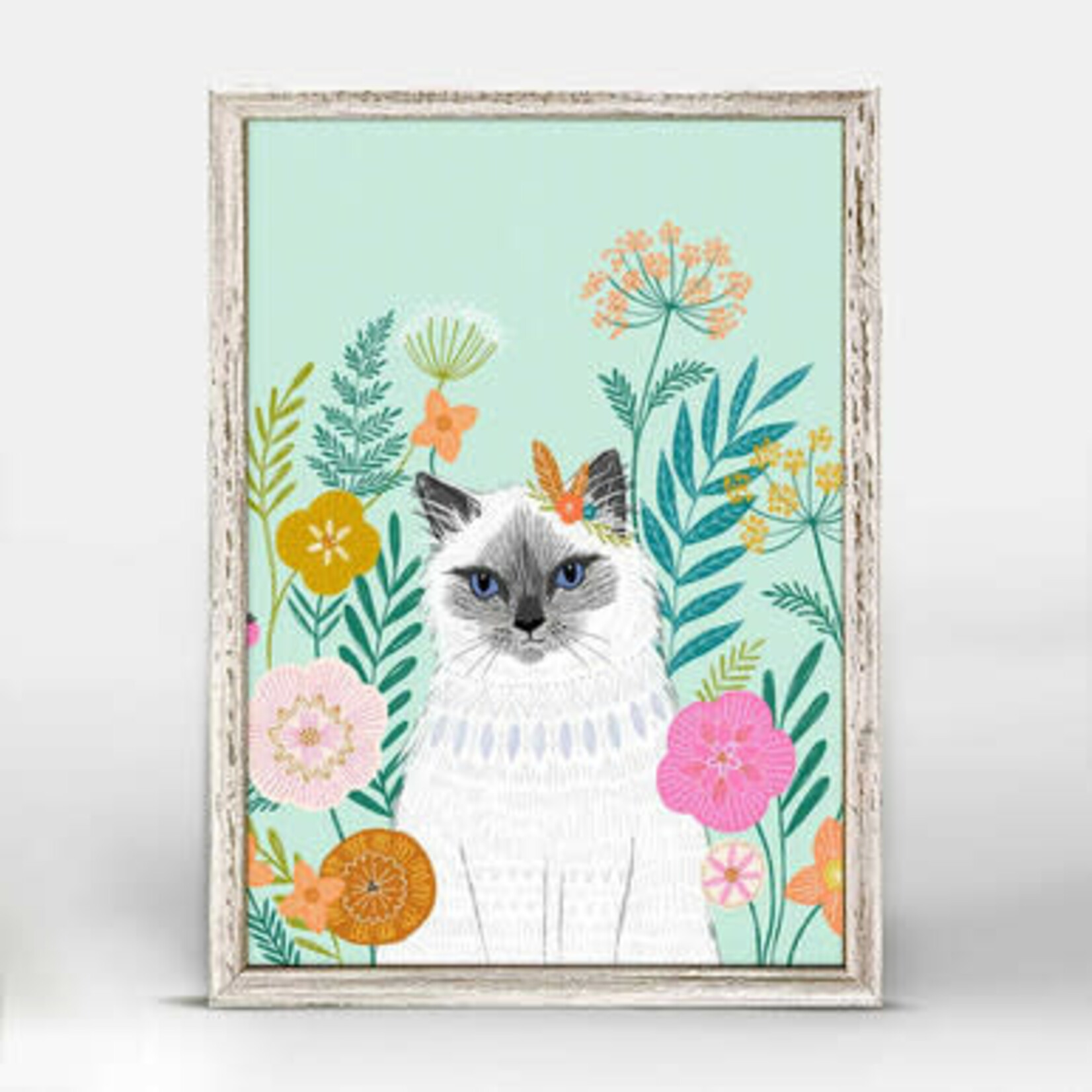 m. lynne designs curious kitten framed canvas