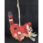 m. lynne designs curry cat with dots felt ornament