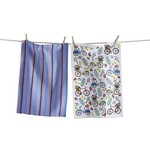 m. lynne designs flower bikes set of two dishtowels