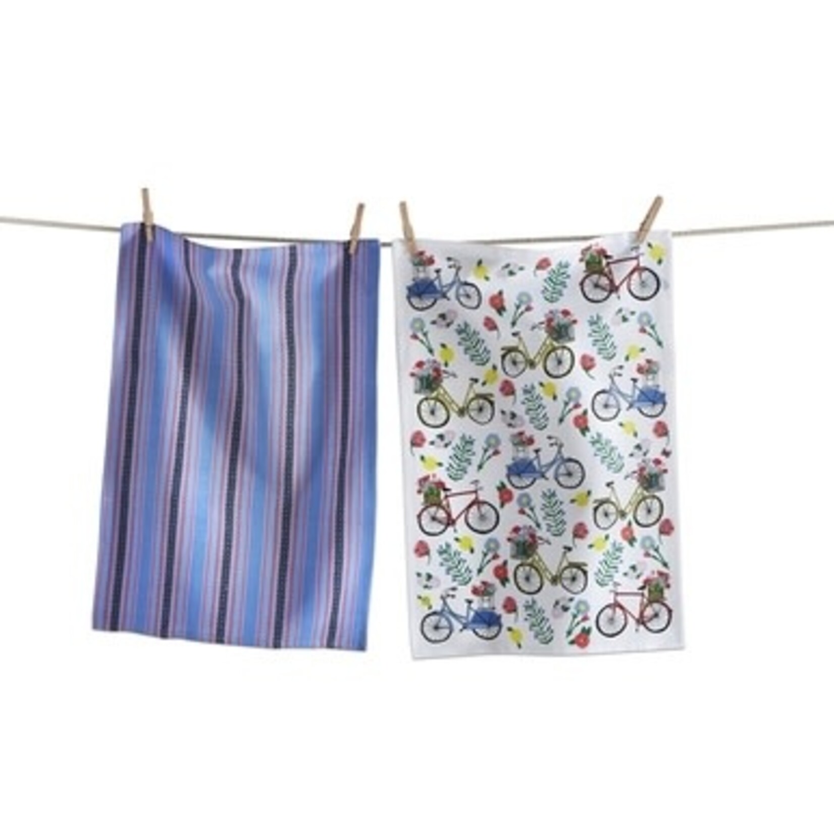 m. lynne designs flower bikes set of two dishtowels