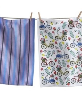 available at m. lynne designs Dishtowel Set, Flower Bike, Set of Two