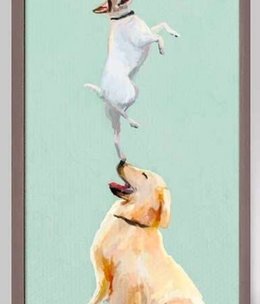 available at m. lynne designs Dog Games Framed Canvas