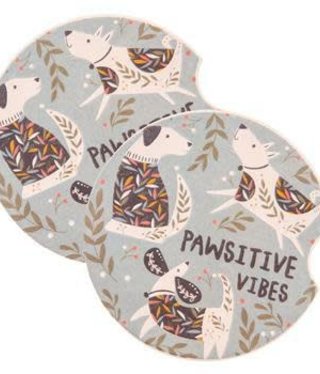 available at m. lynne designs Dog Pawsitive Car Coaster