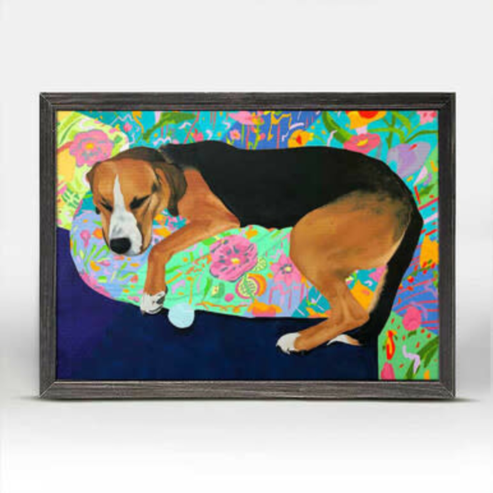 m. lynne designs lucky 2 dog tales framed canvas