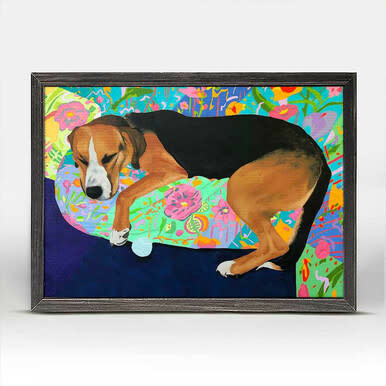 available at m. lynne designs Dog Tales, Lucky 2 Framed Canvas