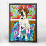 m. lynne designs porter dog tales framed canvas