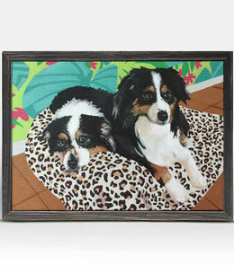 available at m. lynne designs Dog Tales, Remer Framed Canvas