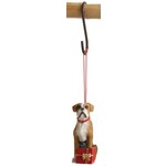 m. lynne designs dog with cat in box ornament