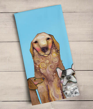 available at m. lynne designs dogs dogs dogs tea towel