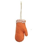 m. lynne designs felted wool mitten with beads ornament