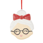 m. lynne designs mrs. claus head ornament