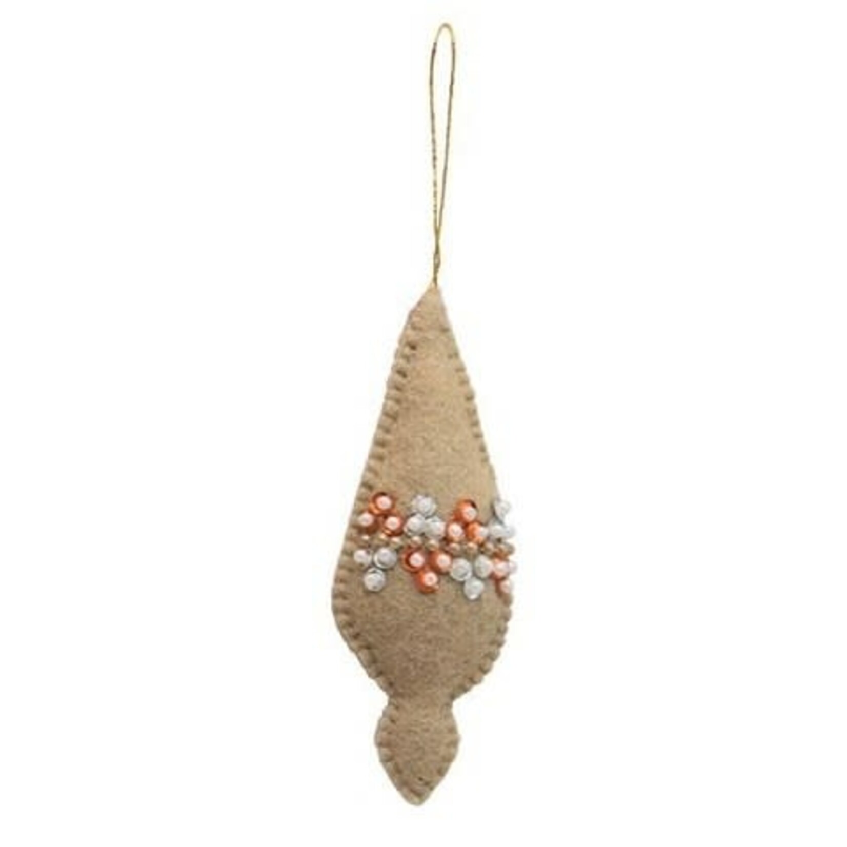 m. lynne designs felted wool ornament with beads