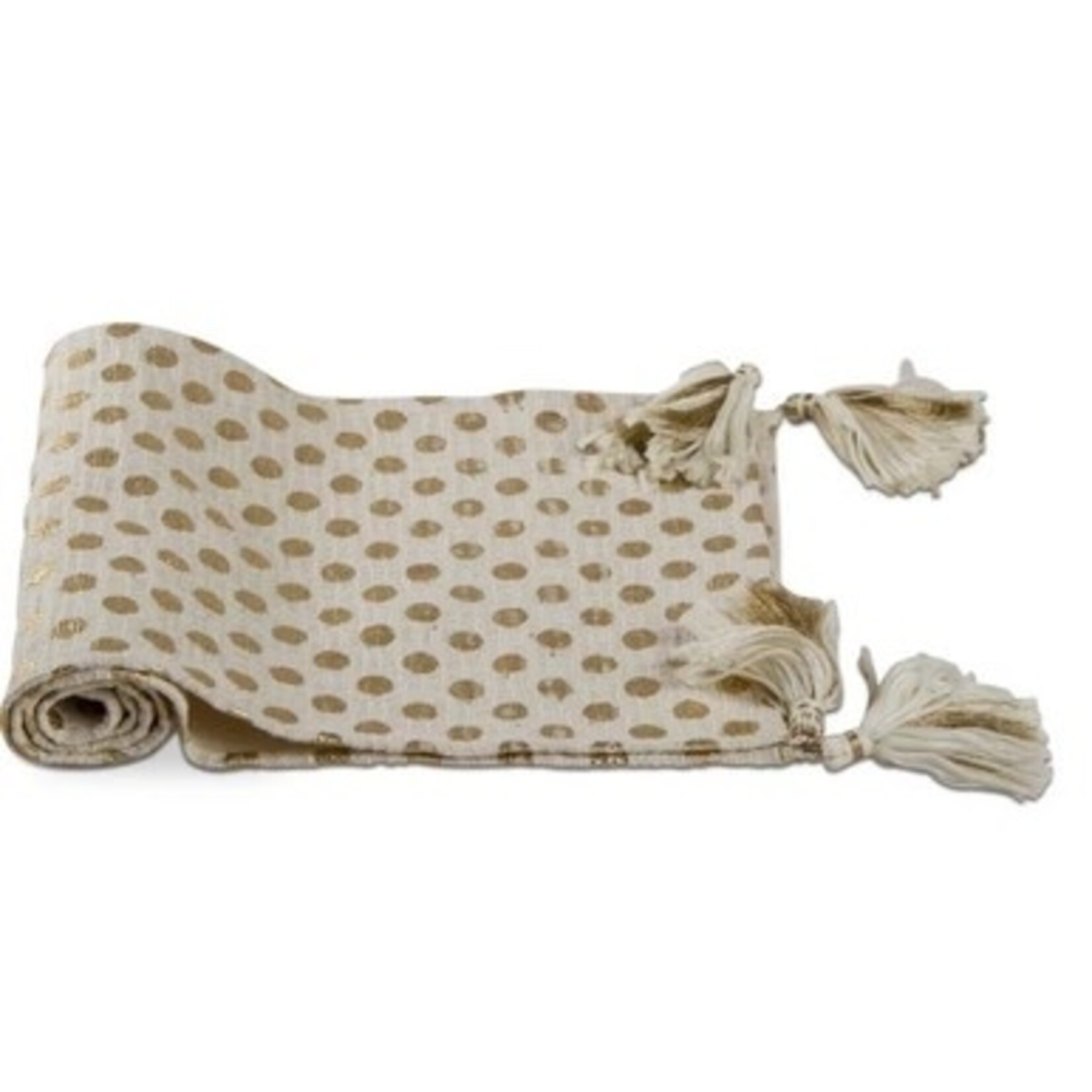 m. lynne designs dot tasseled runner