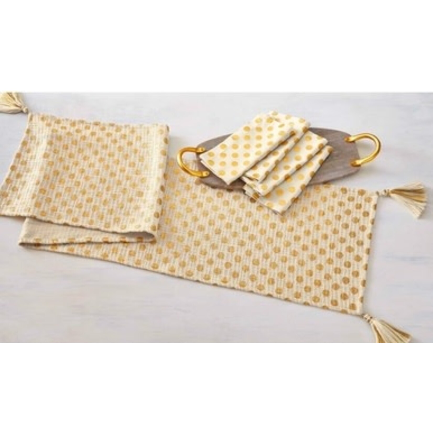 m. lynne designs dot tasseled runner
