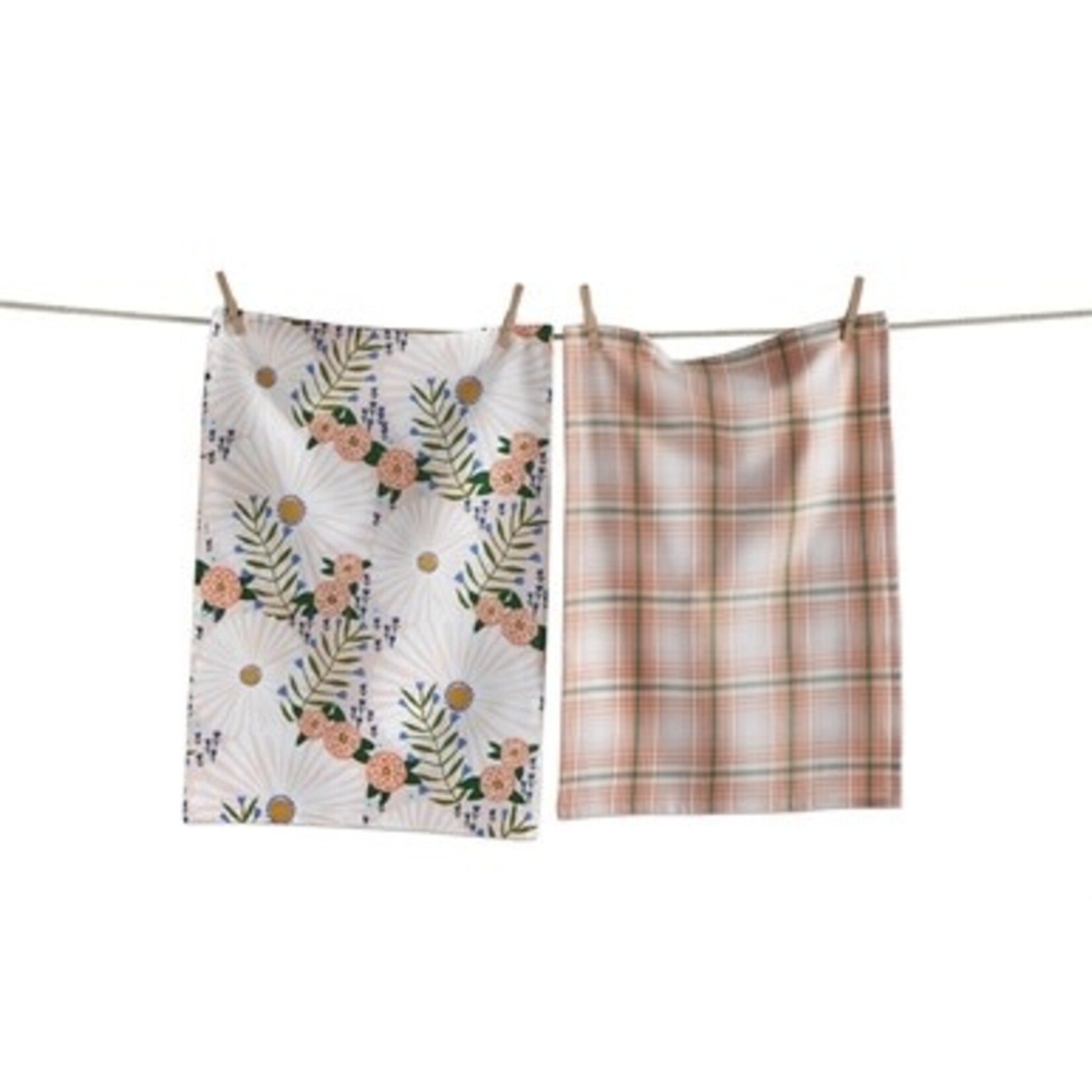 m. lynne designs dreamy daisy set of two dishtowels