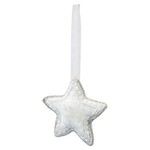 m. lynne designs fabric & beaded white star ornament