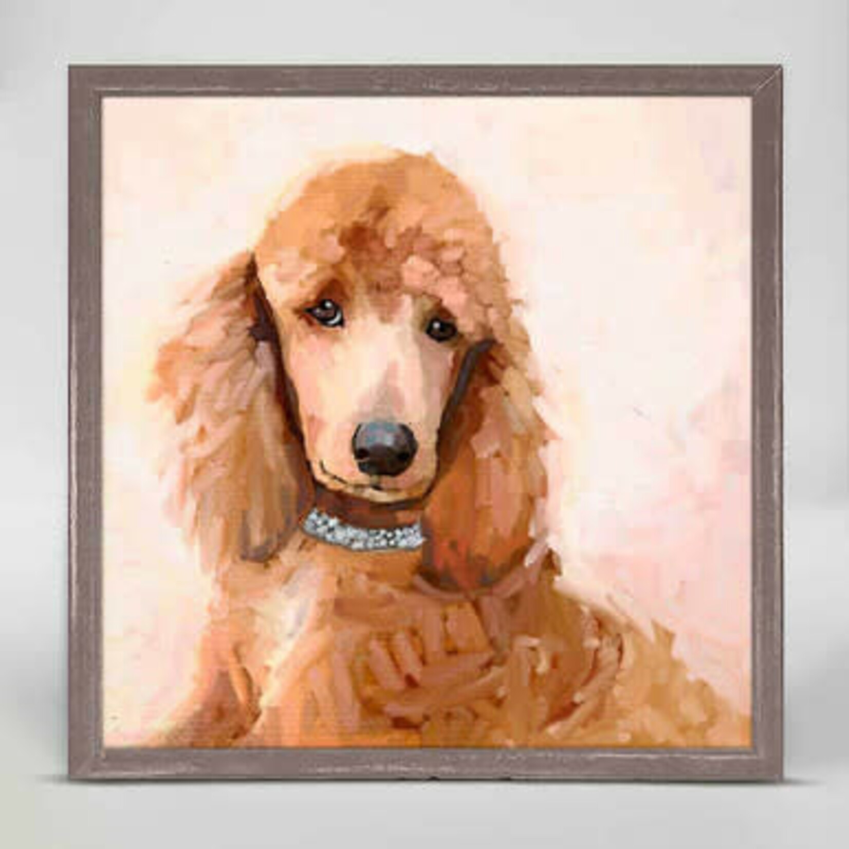 m. lynne designs fancy apricot poodle framed canvas