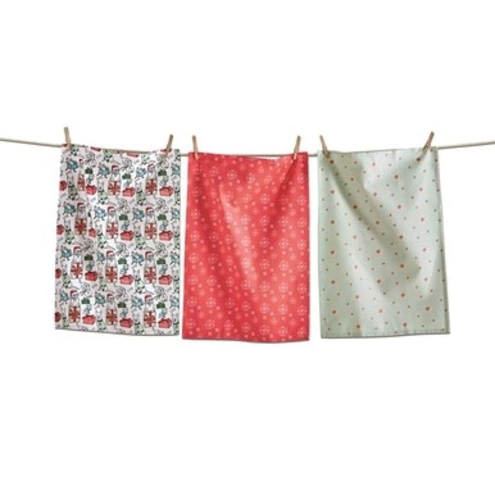 m. lynne designs feliz naughty dog dishtowel set of three