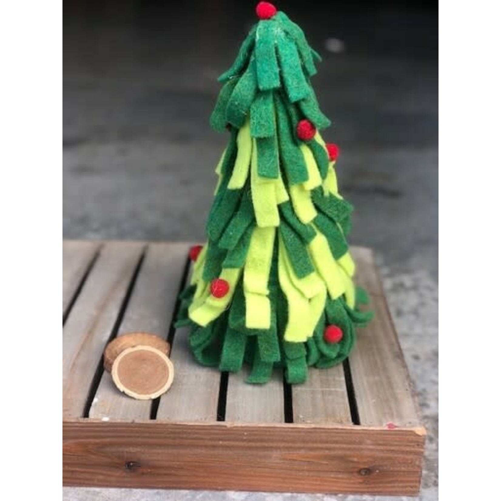 m. lynne designs felt christmas tree with red ornament