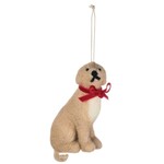 m. lynne designs felt dog ornament with red bow