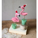 m. lynne designs felt flamingo with santa hat