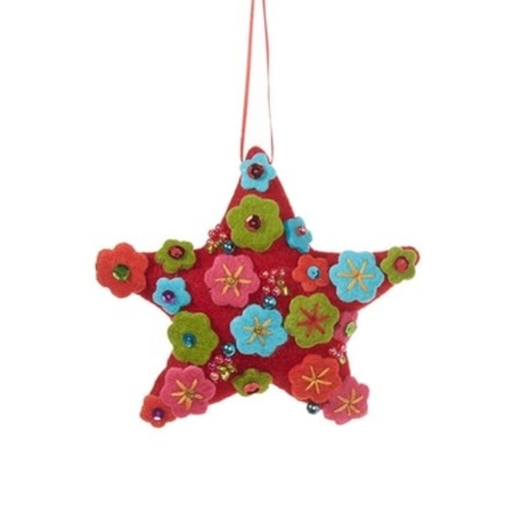 m. lynne designs felt flower star ornament