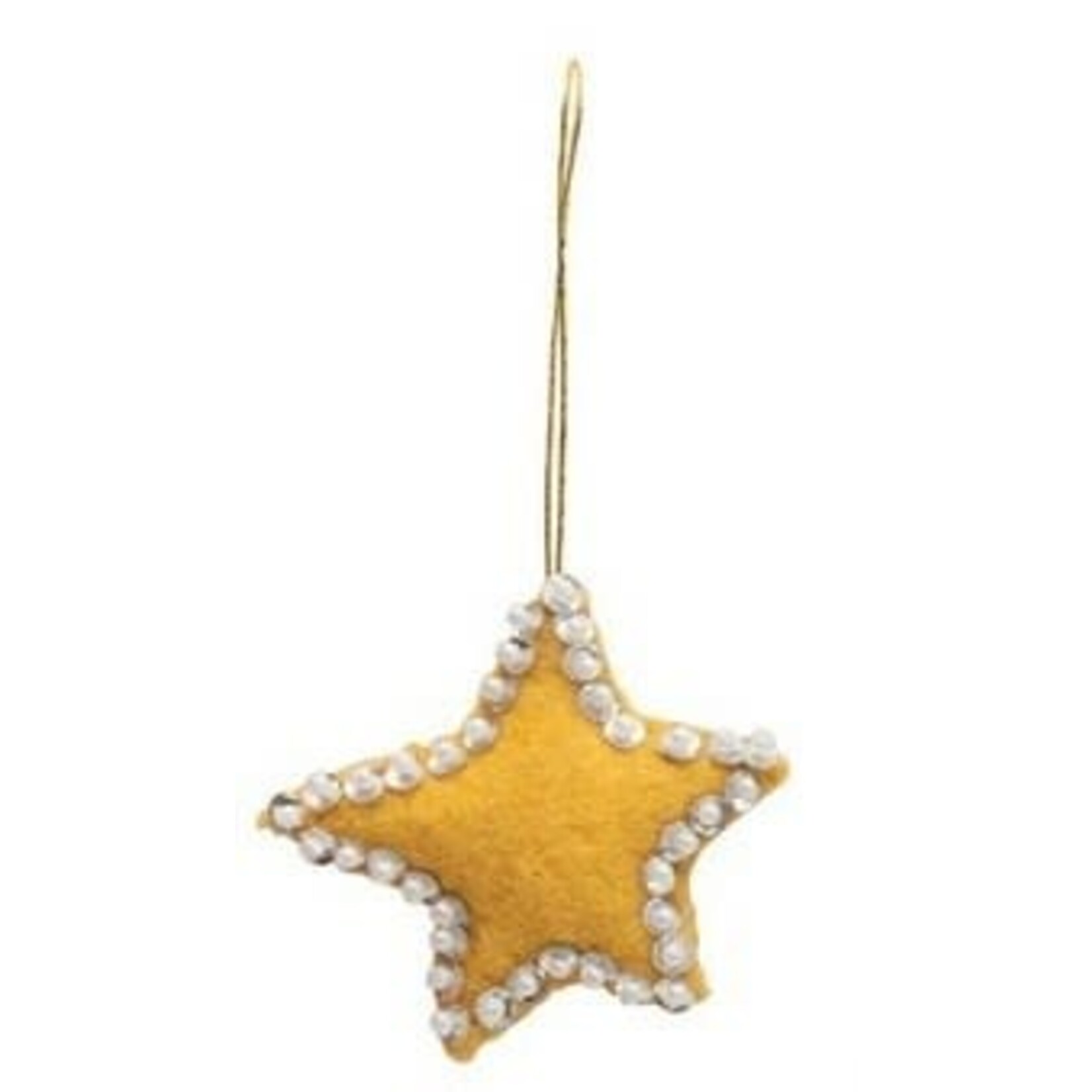 m. lynne designs felted wool star with beads ornament