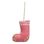 m. lynne designs felted wool stocking with beads ornament