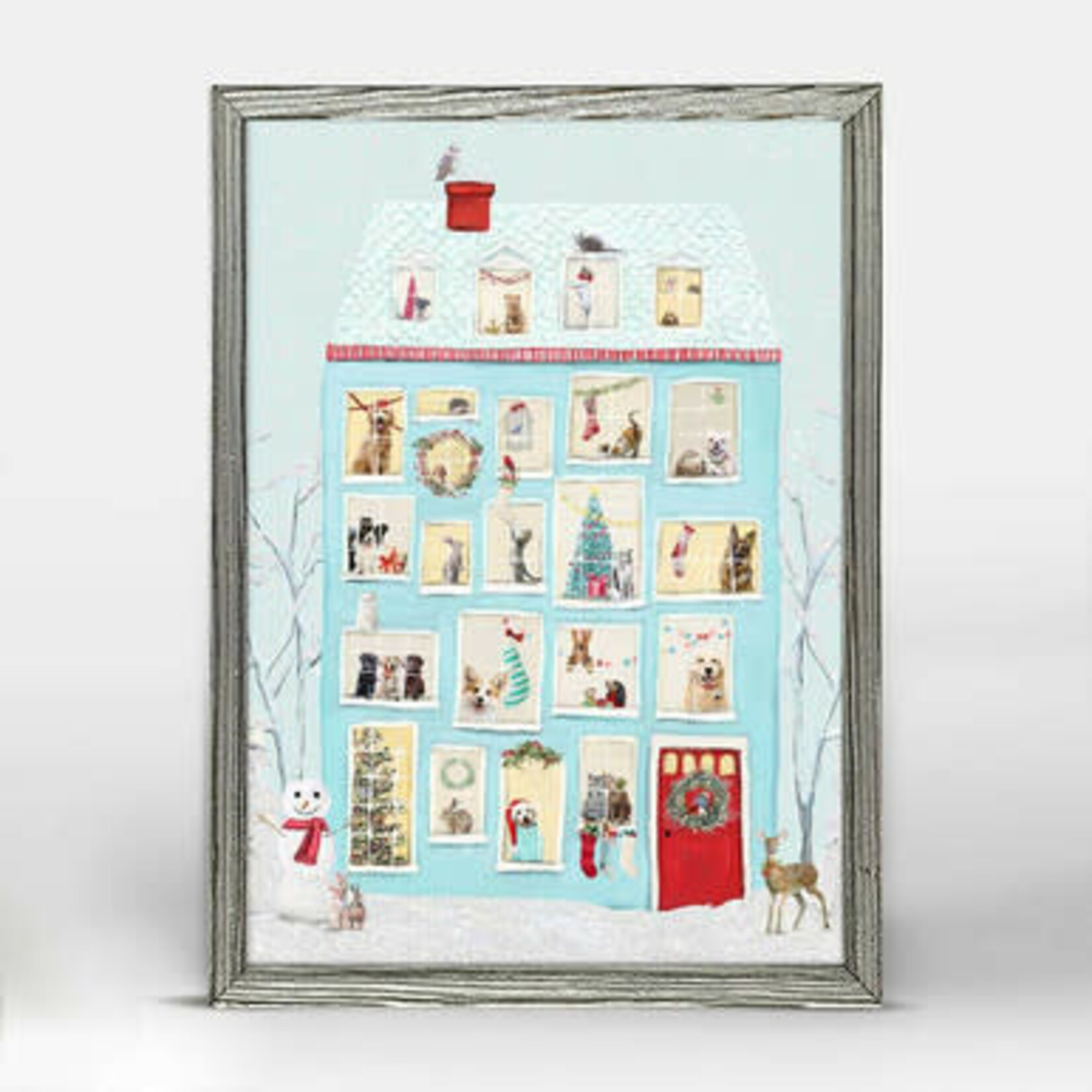 m. lynne designs festive animal house framed canvas
