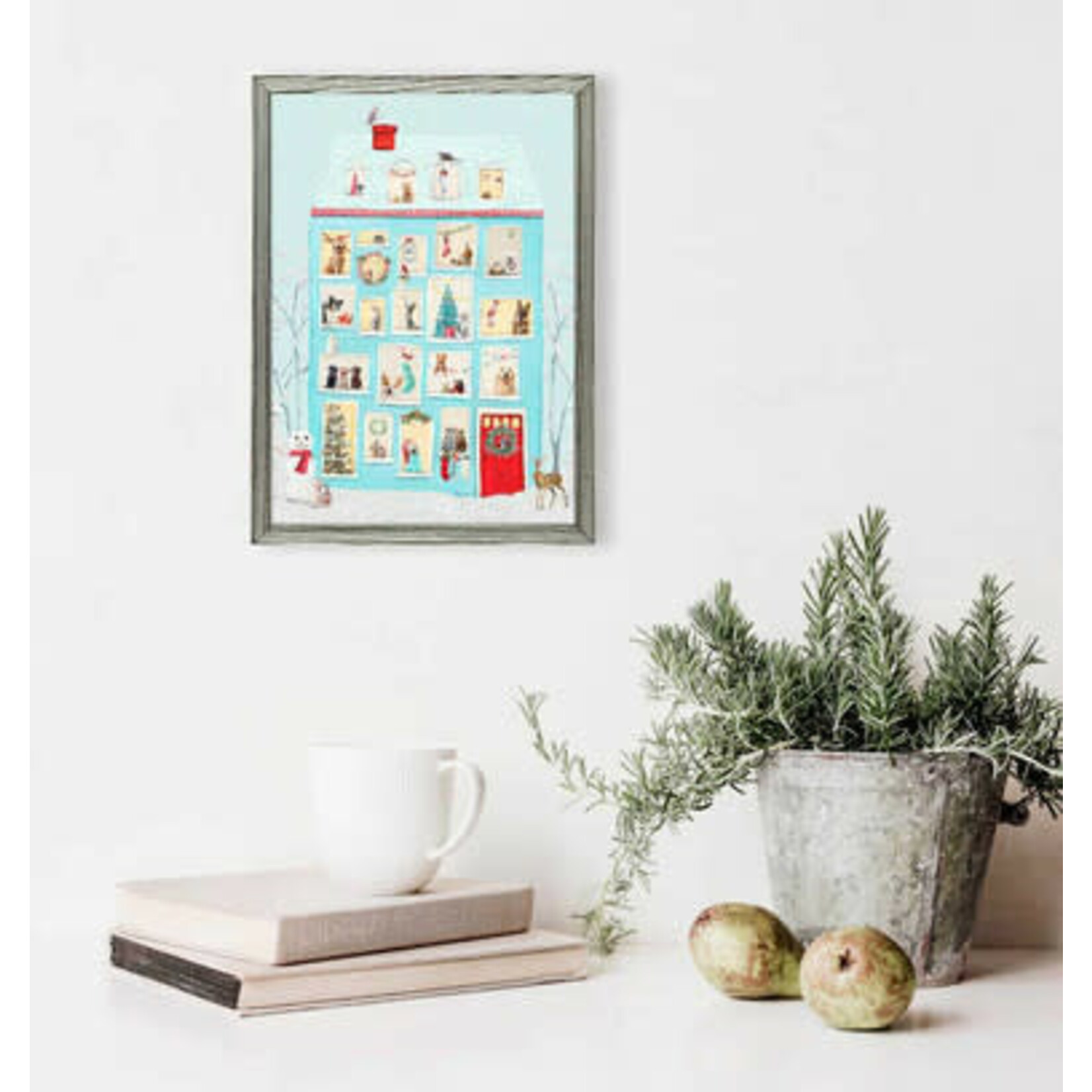 m. lynne designs festive animal house framed canvas