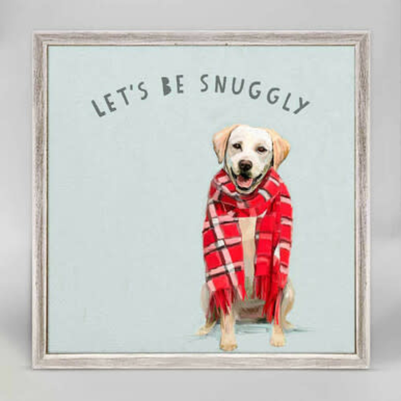 m. lynne designs festive yellow lab framed canvas