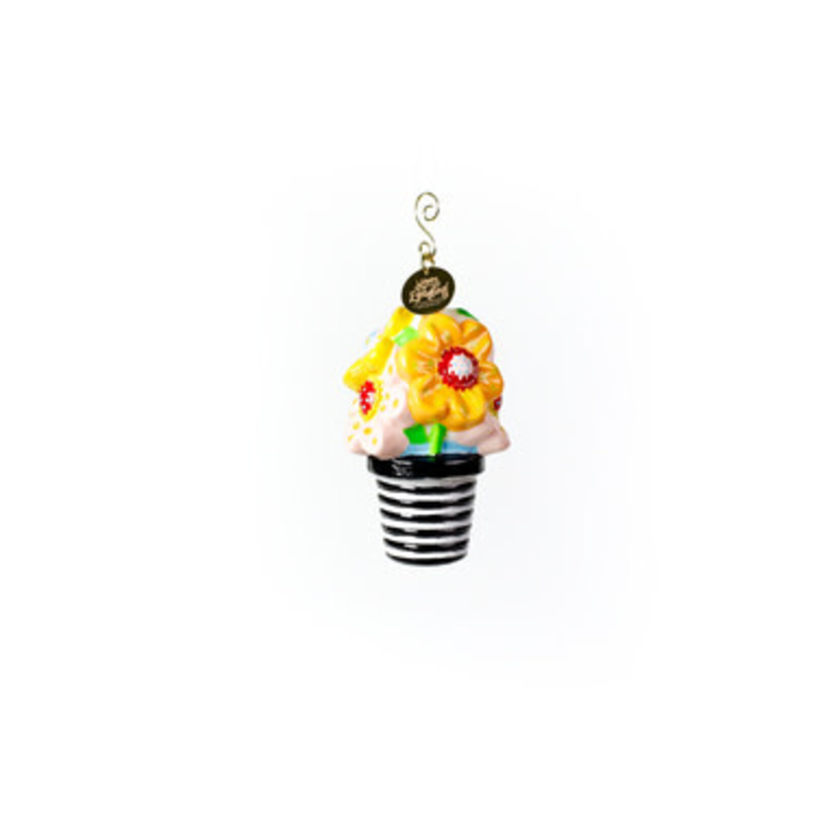 happy everything flowers shaped ornament