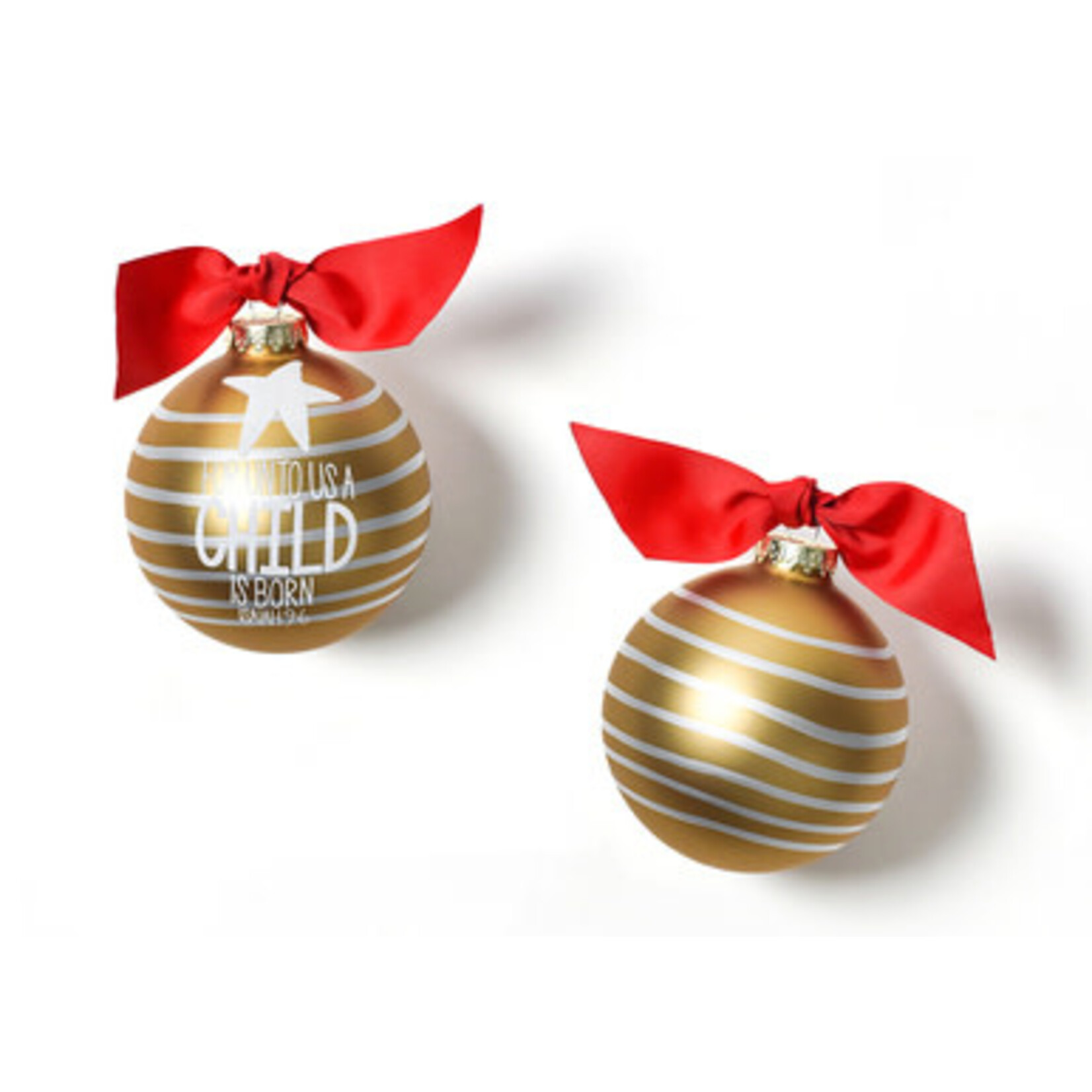 coton colors for unto us a child is born glass ornament