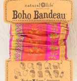 natural life Fuchsia Floral Stripes Boho Bandeau