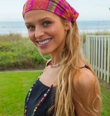 natural life Fuchsia Floral Stripes Boho Bandeau